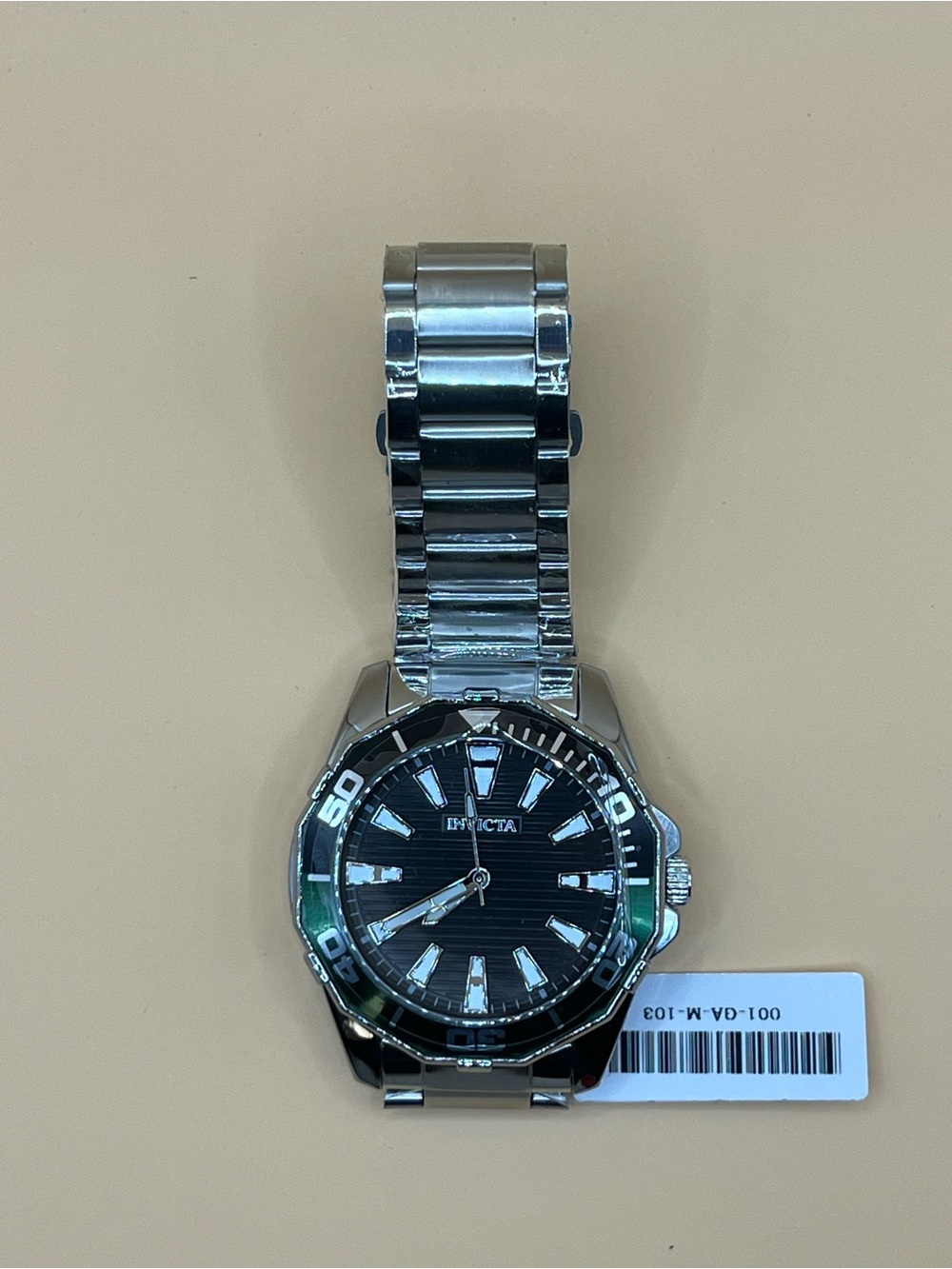 Invicta Pro Diver Men’s Watch Black Green Bezel Stainless Steel NWT - Picture 4 of 8